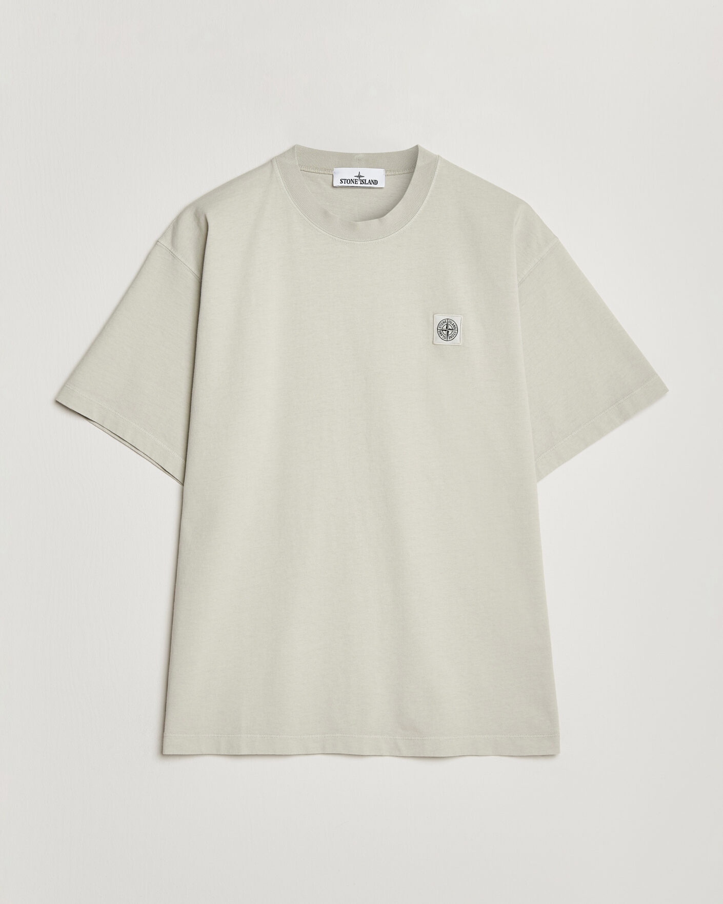 Herre | T-Shirts | Stone Island | Combed Organic Cotton T-Shirt Pearl Grey