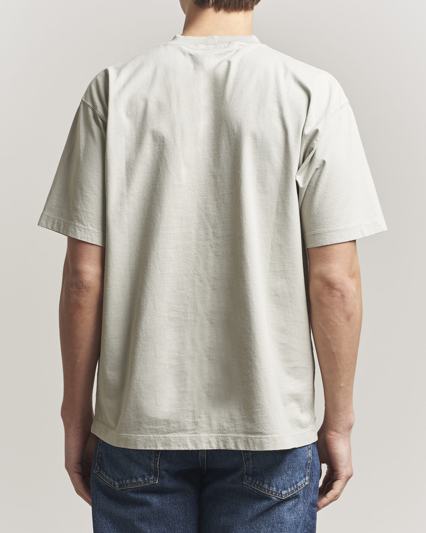 Herre | T-Shirts | Stone Island | Combed Organic Cotton T-Shirt Pearl Grey