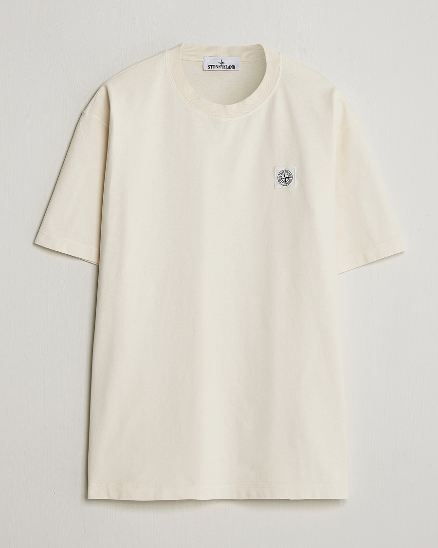 Herre | T-Shirts | Stone Island | Combed Organic Cotton T-Shirt Ivory