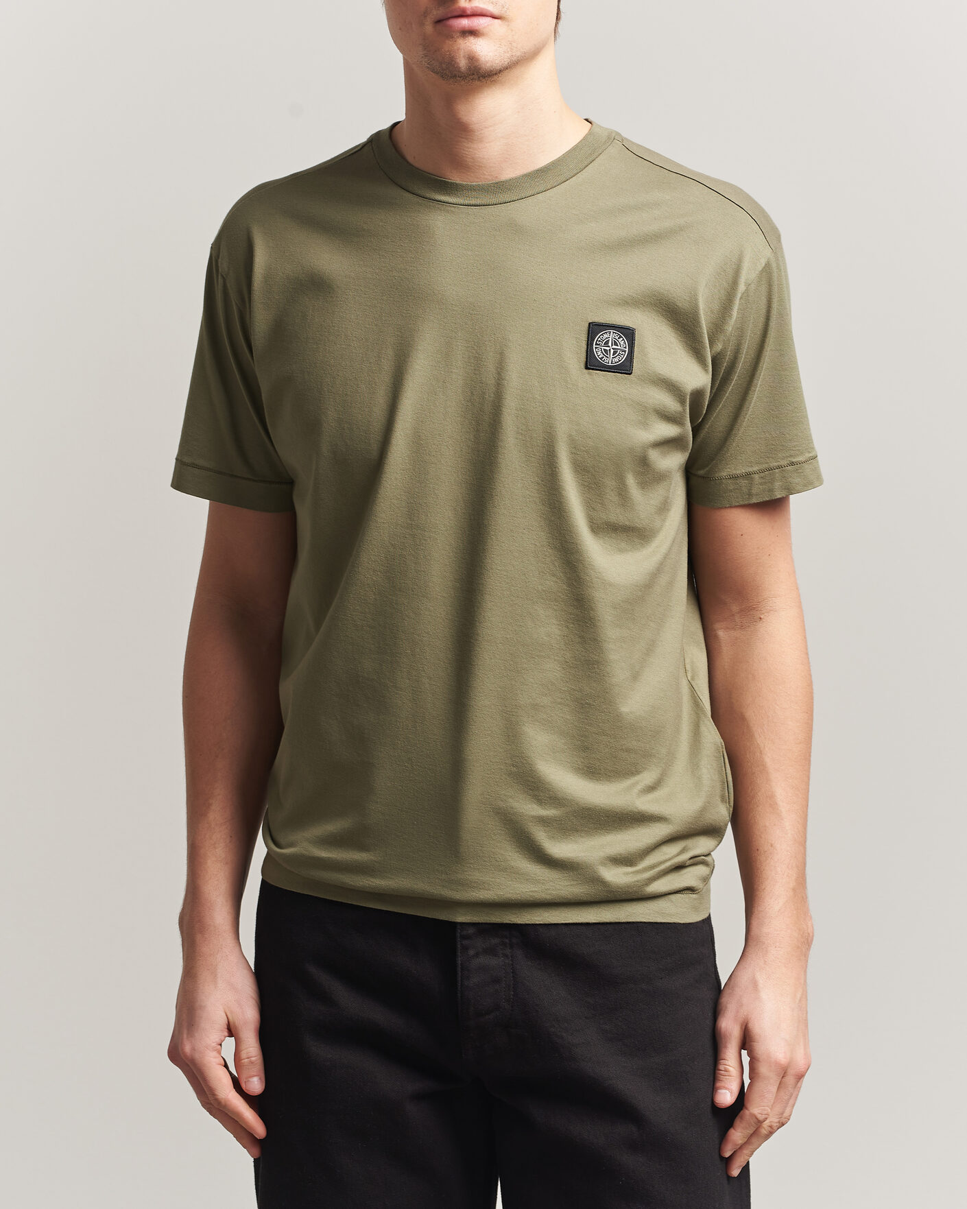 Herre | T-Shirts | Stone Island | Garment Dyed Cotton Jersey T-Shirt Military Green