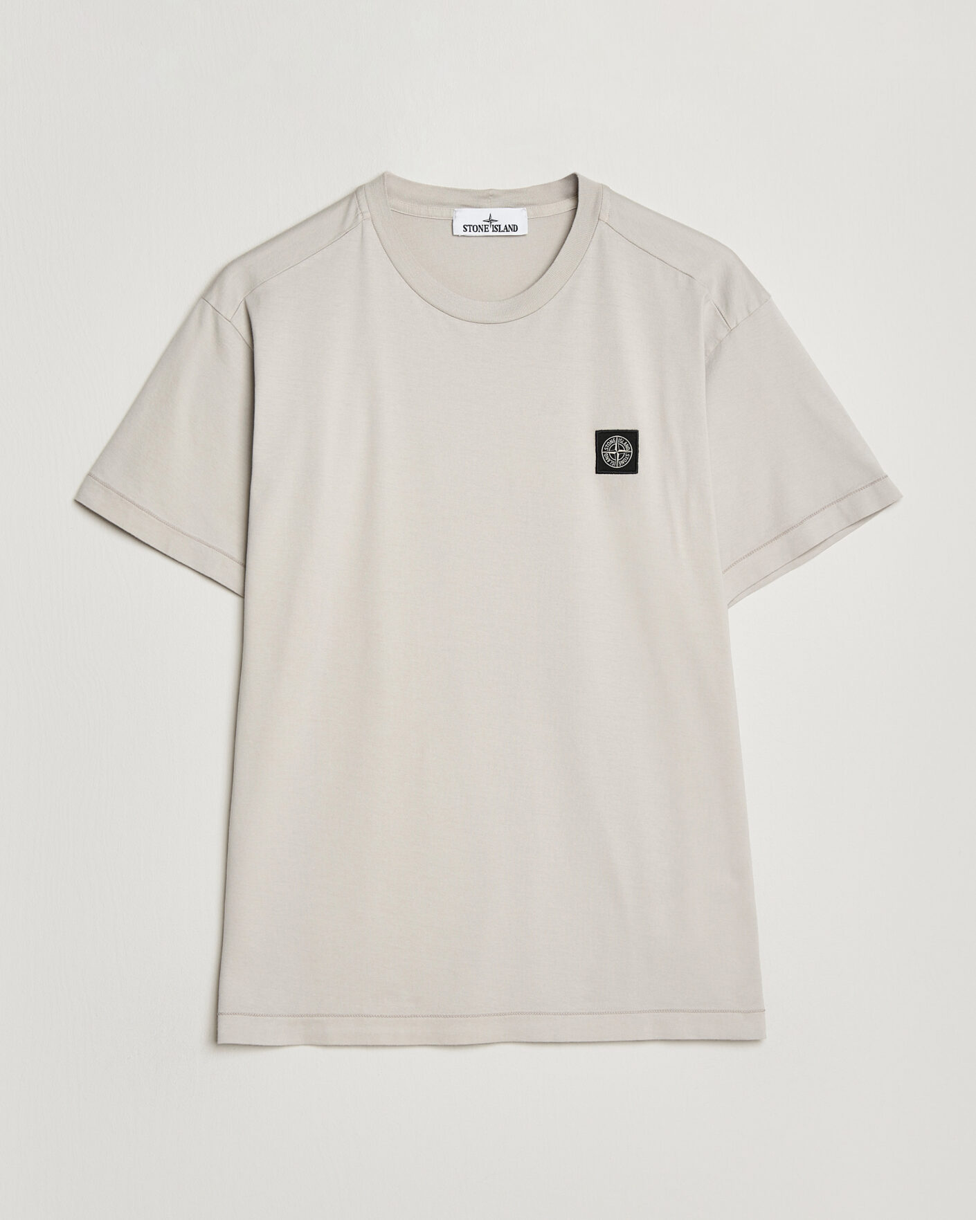 Herre | T-Shirts | Stone Island | Garment Dyed Cotton Jersey T-Shirt Pearl Grey