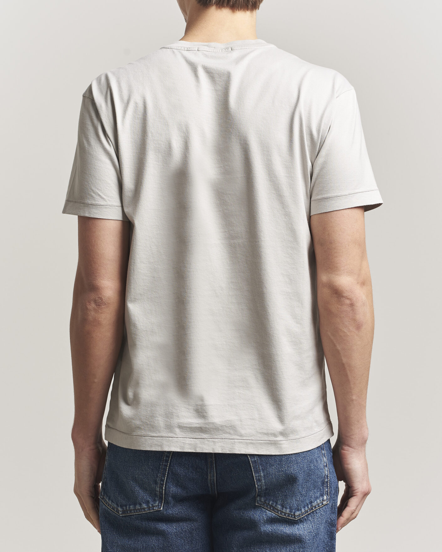 Herre | T-Shirts | Stone Island | Garment Dyed Cotton Jersey T-Shirt Pearl Grey