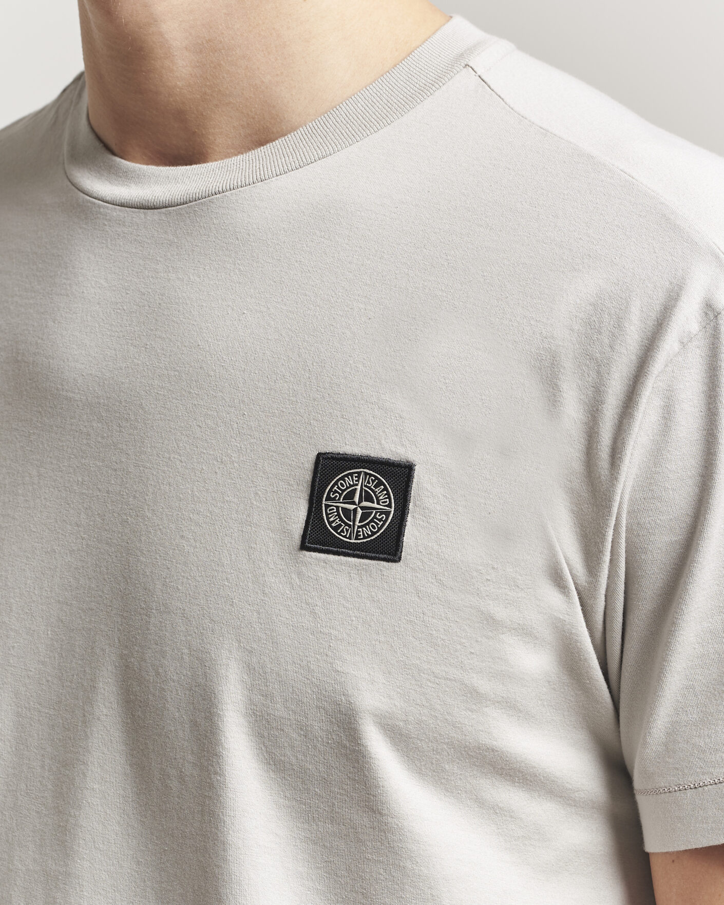 Herre | T-Shirts | Stone Island | Garment Dyed Cotton Jersey T-Shirt Pearl Grey