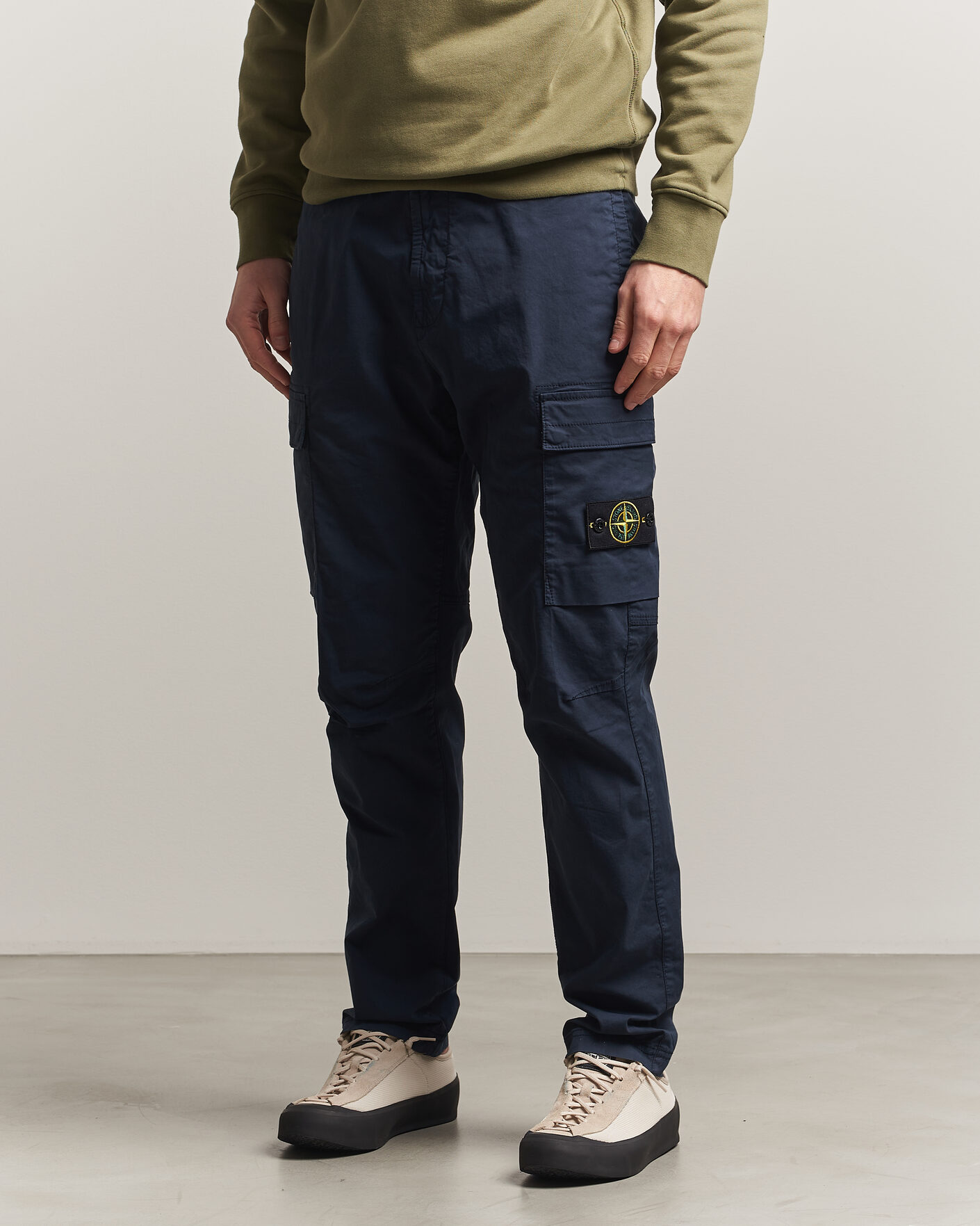 Herre | Bukser | Stone Island | Stretch Cotton Twill Cargo Trousers Navy