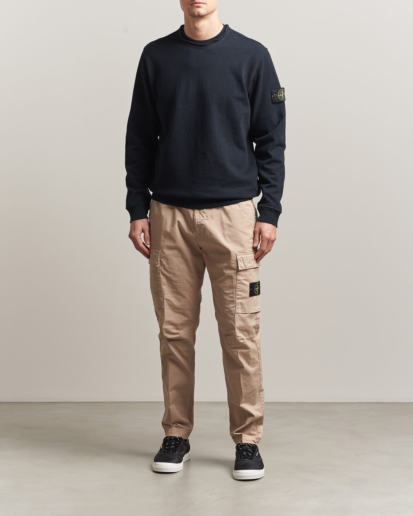 Herre | Bukser | Stone Island | Stretch Cotton Twill Cargo Trousers Desert