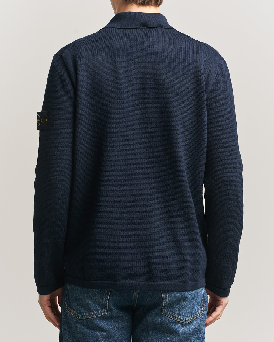 Herre | Gensere | Stone Island | Micro Stitch Knitted Cotton Polo Navy