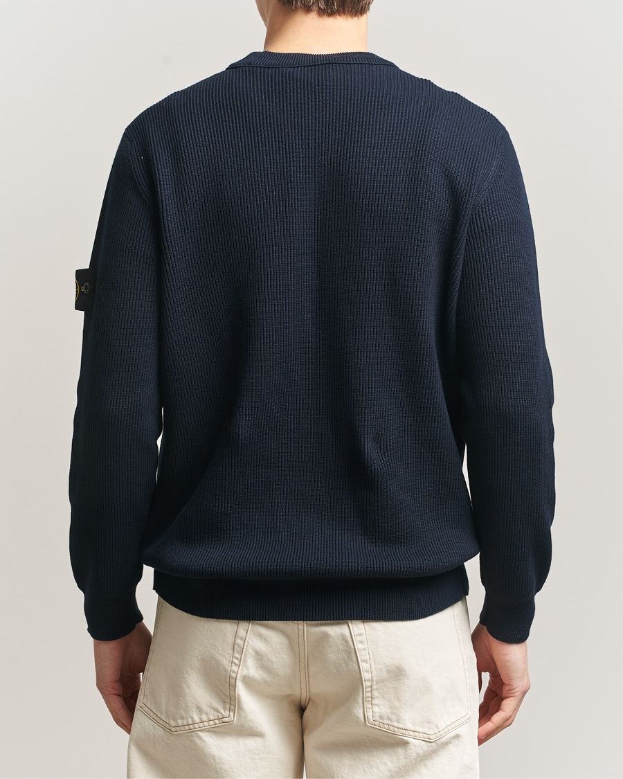 Herre | Gensere | Stone Island | Ribbed Soft Organic Cotton Crewneck Navy