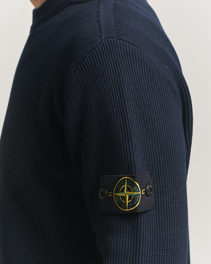 Herre | Gensere | Stone Island | Ribbed Soft Organic Cotton Crewneck Navy