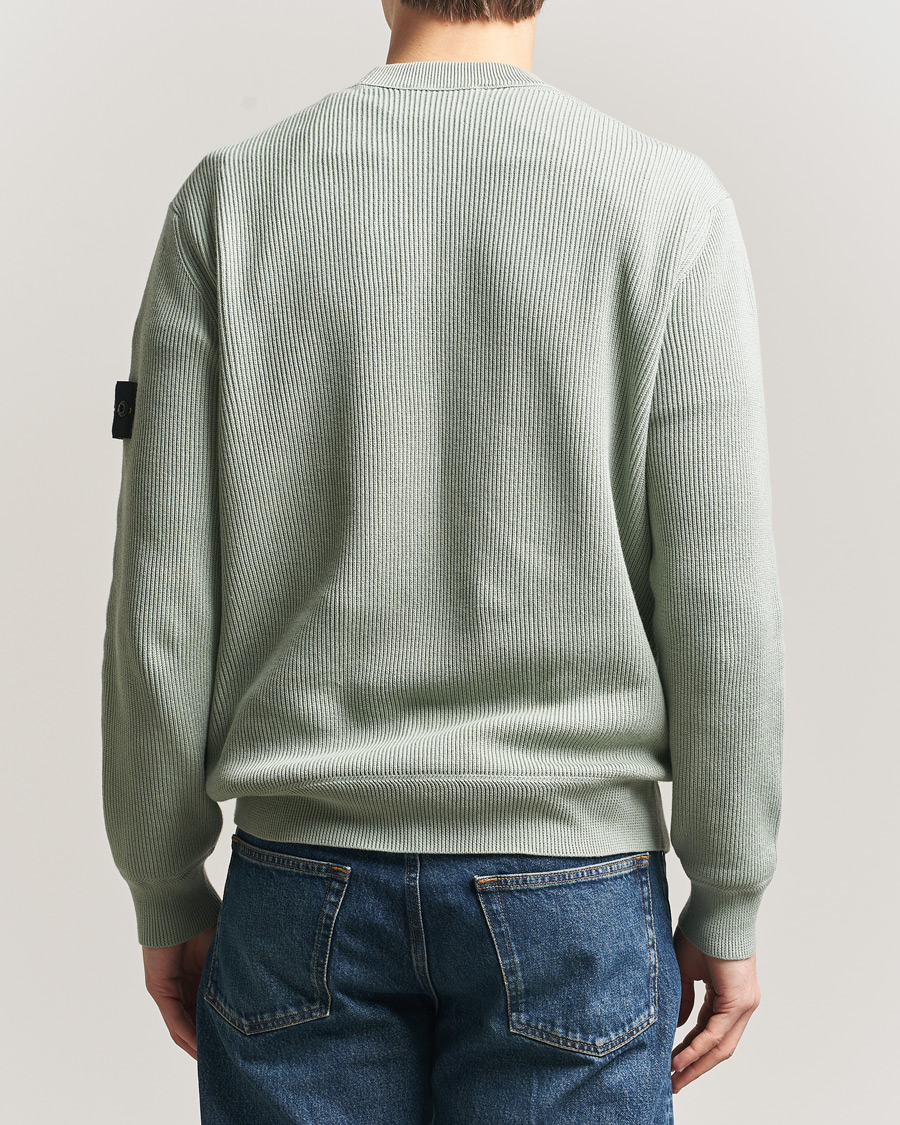 Herre | Gensere | Stone Island | Ribbed Soft Organic Cotton Crewneck Sage