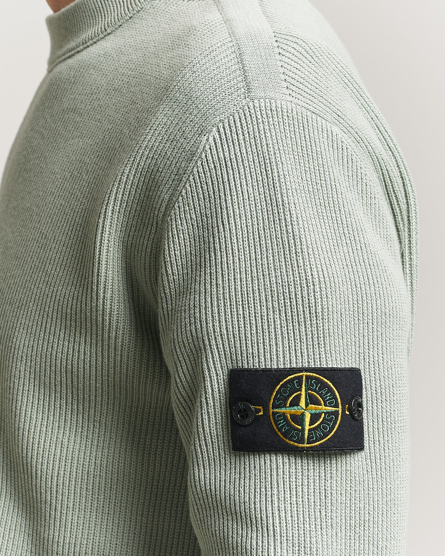Herre | Gensere | Stone Island | Ribbed Soft Organic Cotton Crewneck Sage