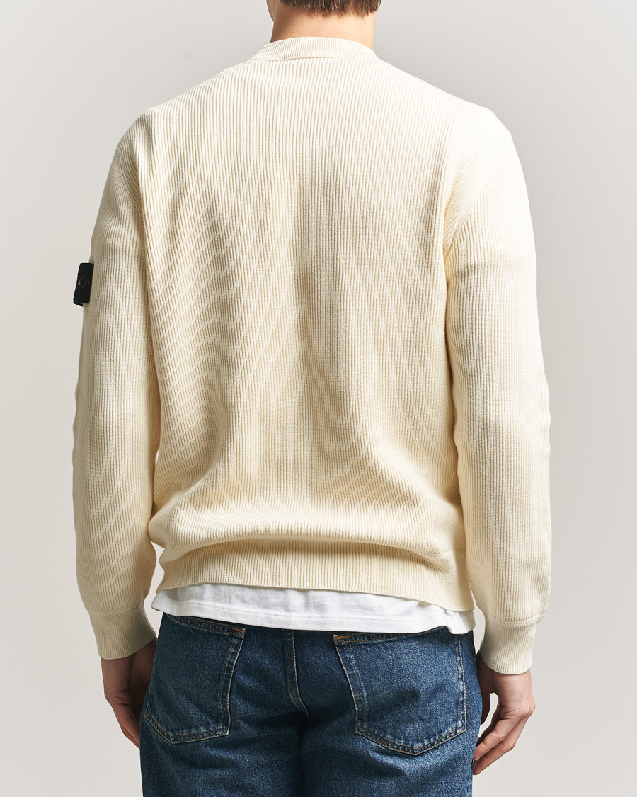 Herre | Gensere | Stone Island | Ribbed Soft Organic Cotton Crewneck Ivory