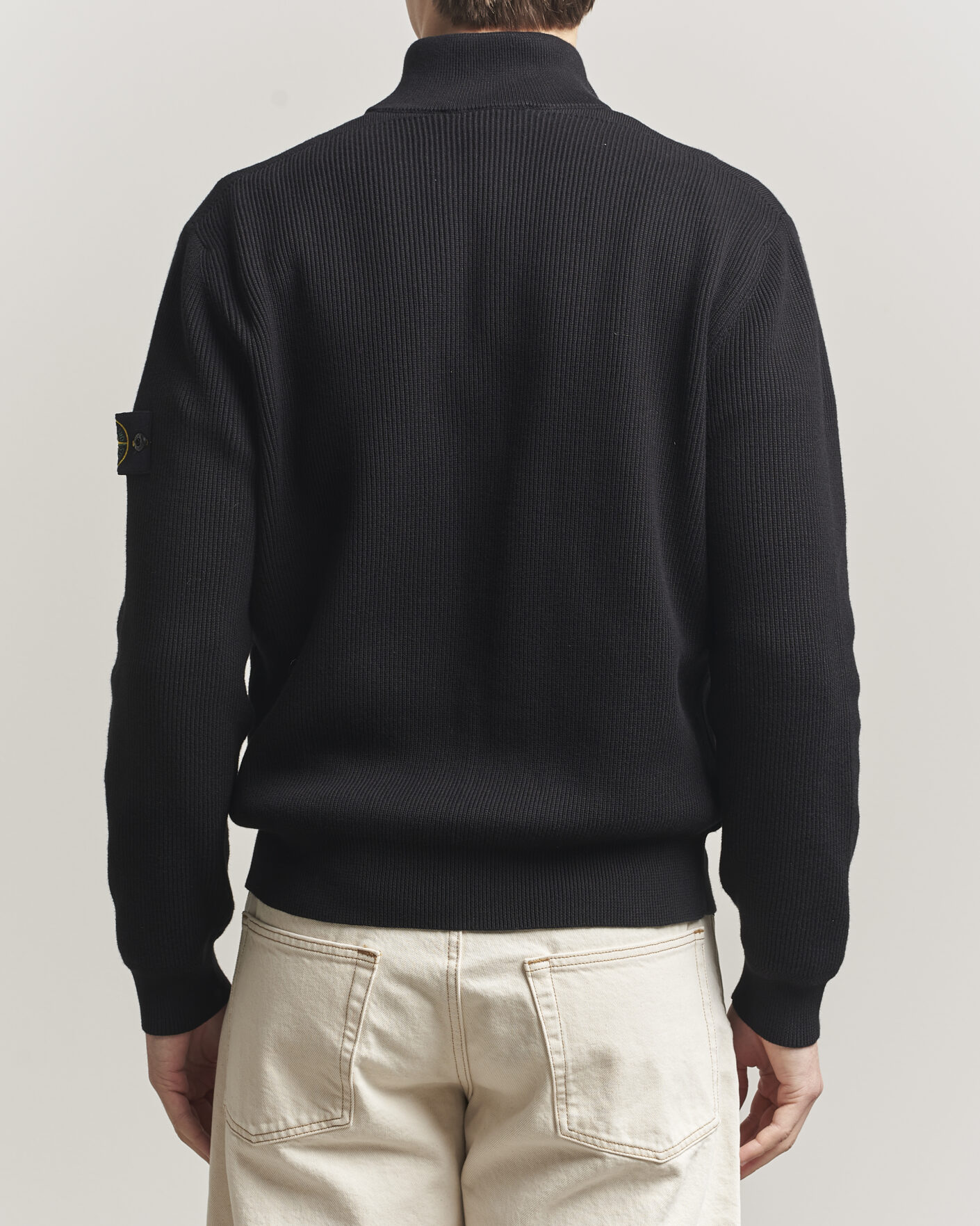 Herre | Gensere | Stone Island | Ribbed Soft Organic Cotton Full Zip Black