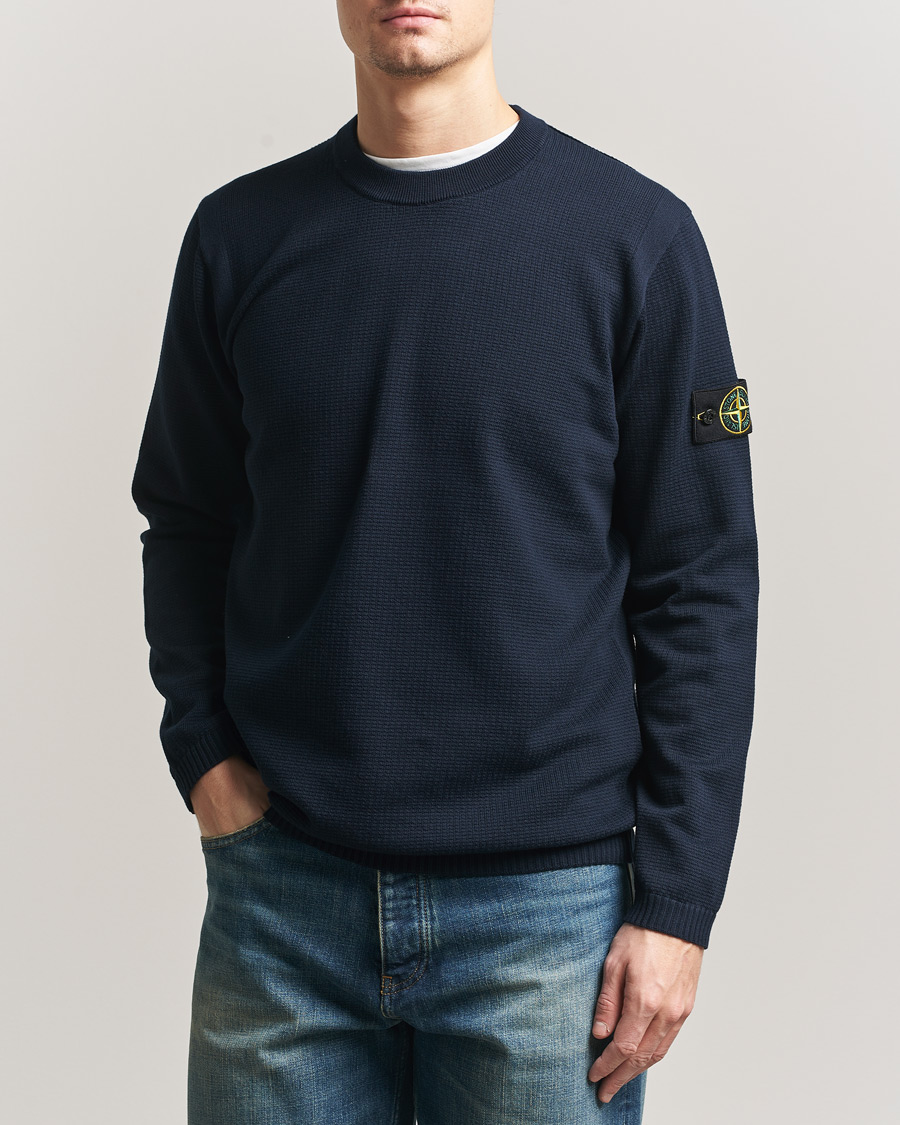 Herre | Gensere | Stone Island | Micro Stitch Soft Organic Cotton Crewneck Navy