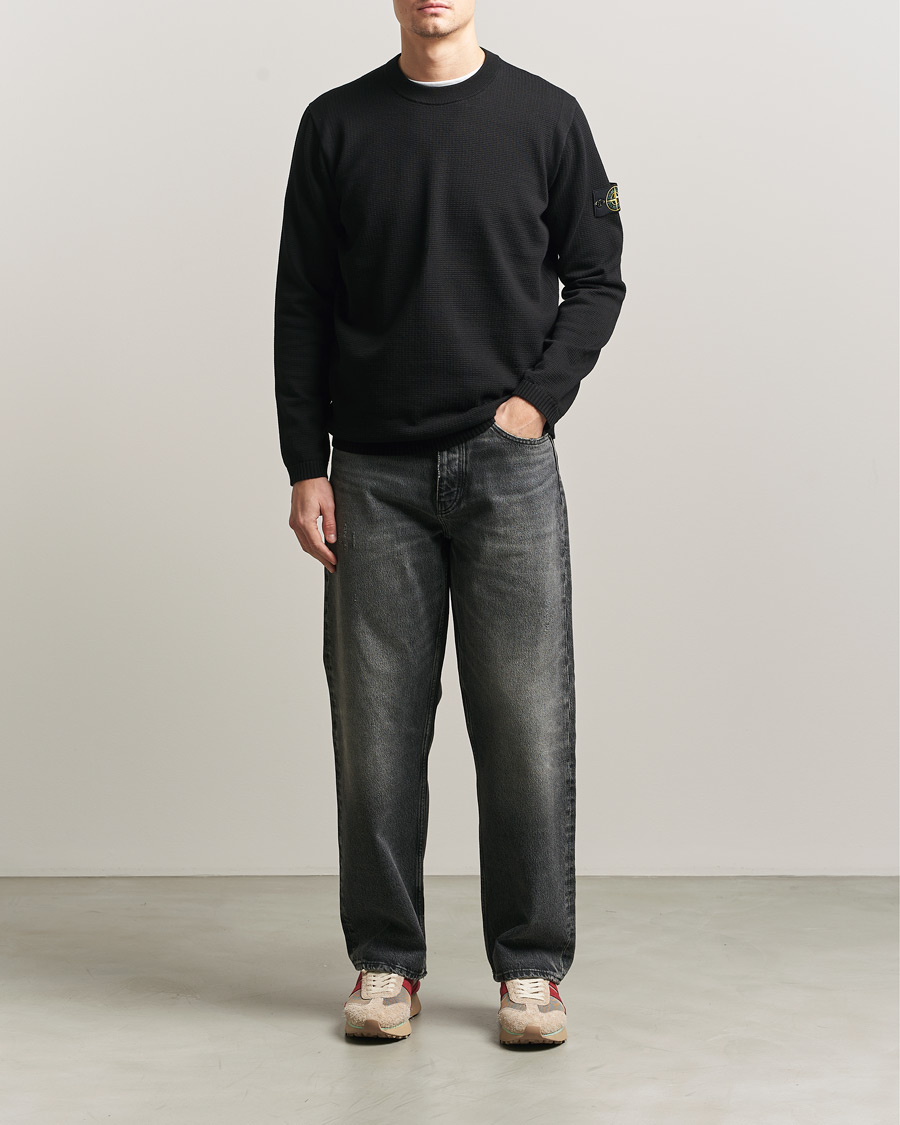 Herre | Gensere | Stone Island | Micro Stitch Soft Organic Cotton Crewneck Black