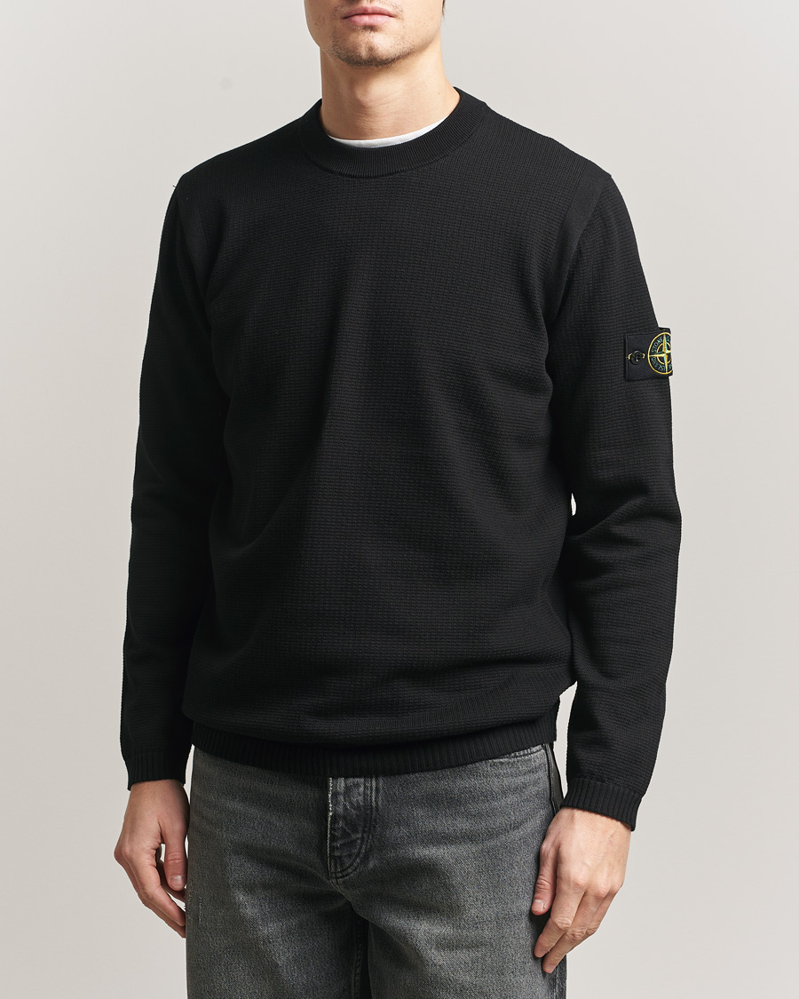 Herre | Gensere | Stone Island | Micro Stitch Soft Organic Cotton Crewneck Black