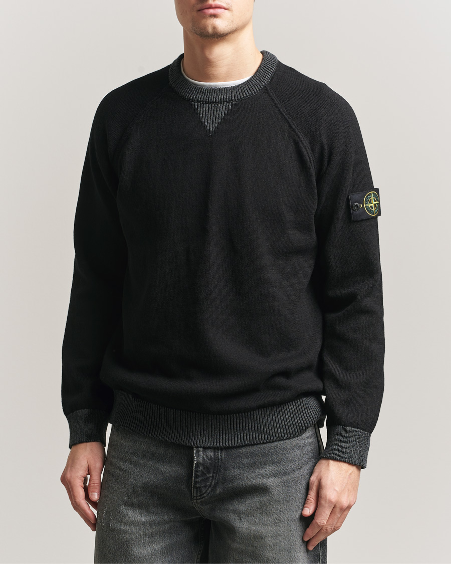 Herre | Gensere | Stone Island | Raw Hand Organic Cotton Raglan Crewneck Black