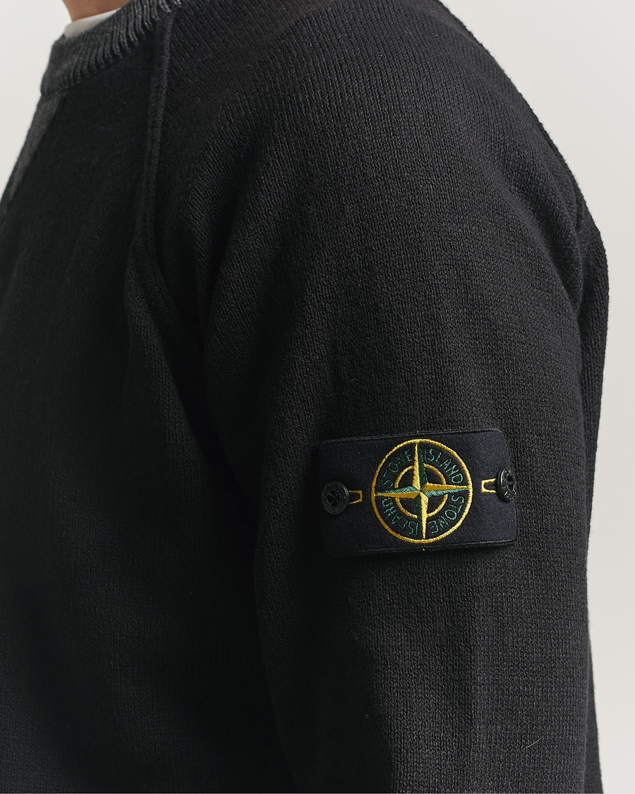 Herre | Gensere | Stone Island | Raw Hand Organic Cotton Raglan Crewneck Black