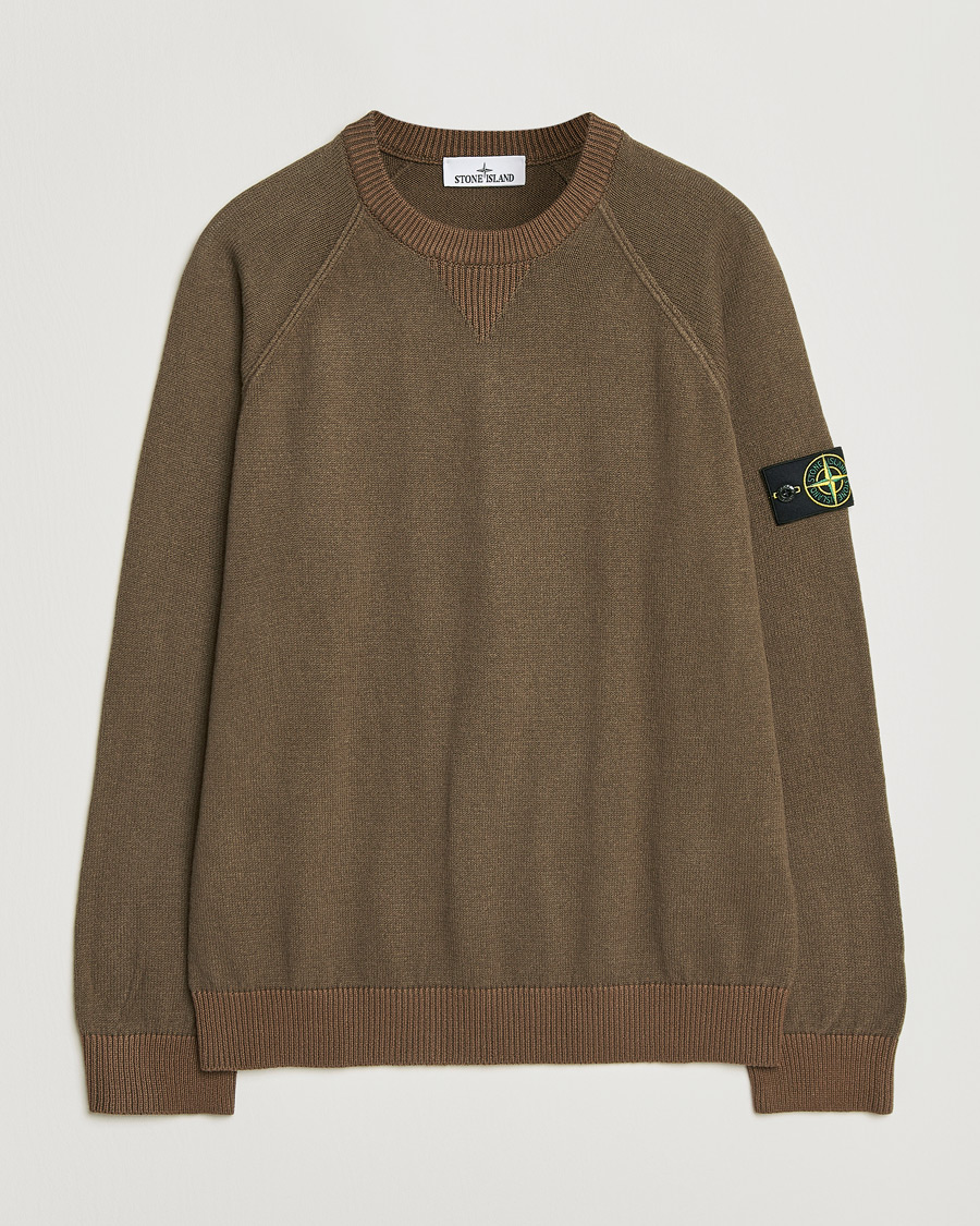 Herre | Gensere | Stone Island | Raw Hand Organic Cotton Raglan Crewneck Umber