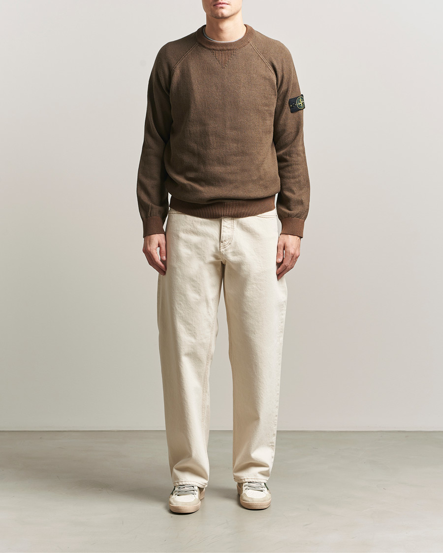 Herre | Gensere | Stone Island | Raw Hand Organic Cotton Raglan Crewneck Umber