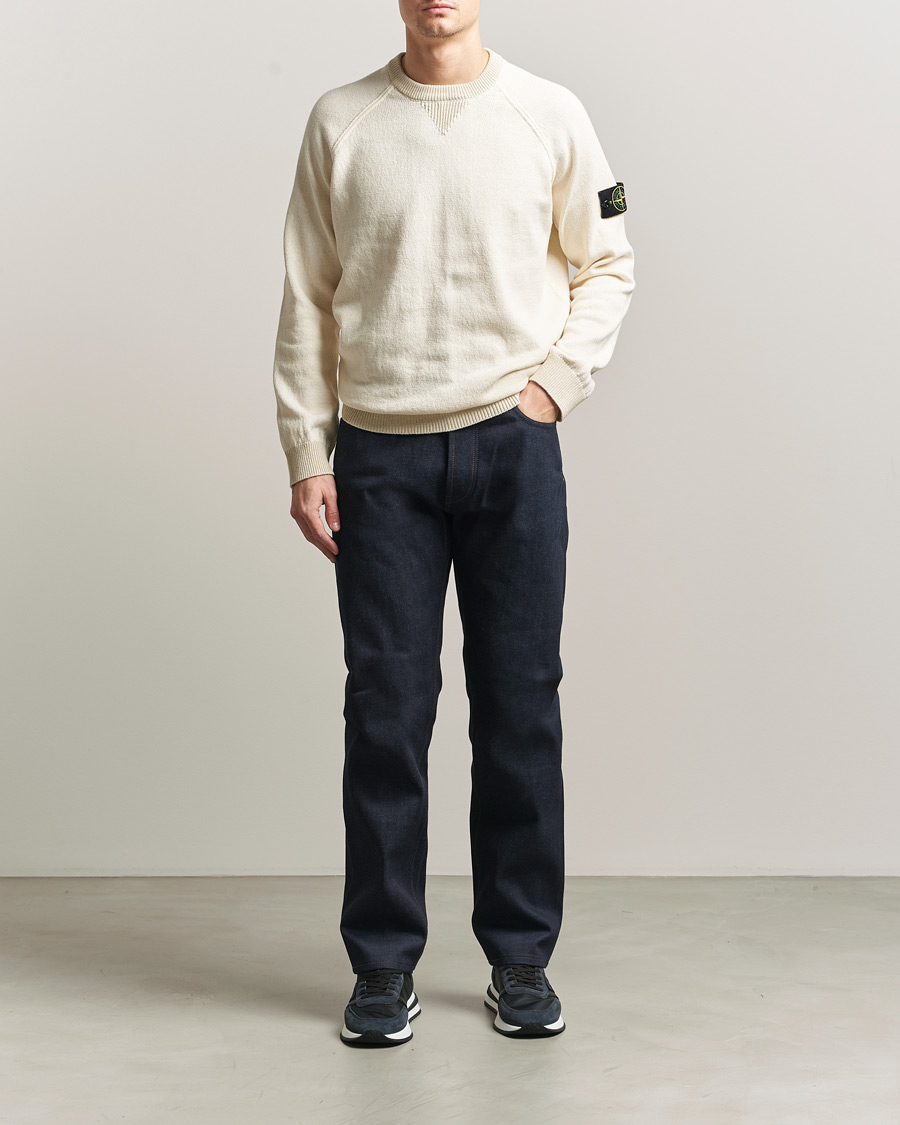 Herre | Gensere | Stone Island | Raw Hand Organic Cotton Raglan Crewneck Ivory