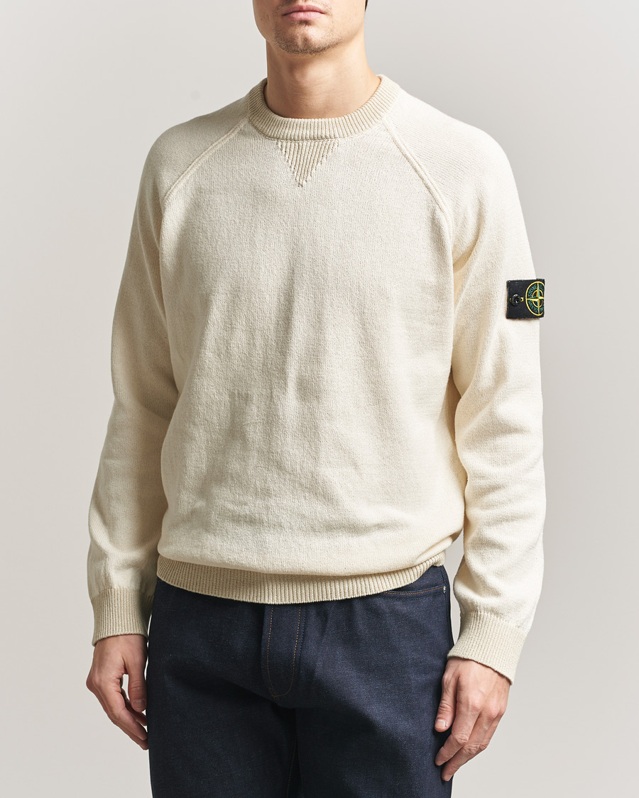 Herre | Gensere | Stone Island | Raw Hand Organic Cotton Raglan Crewneck Ivory