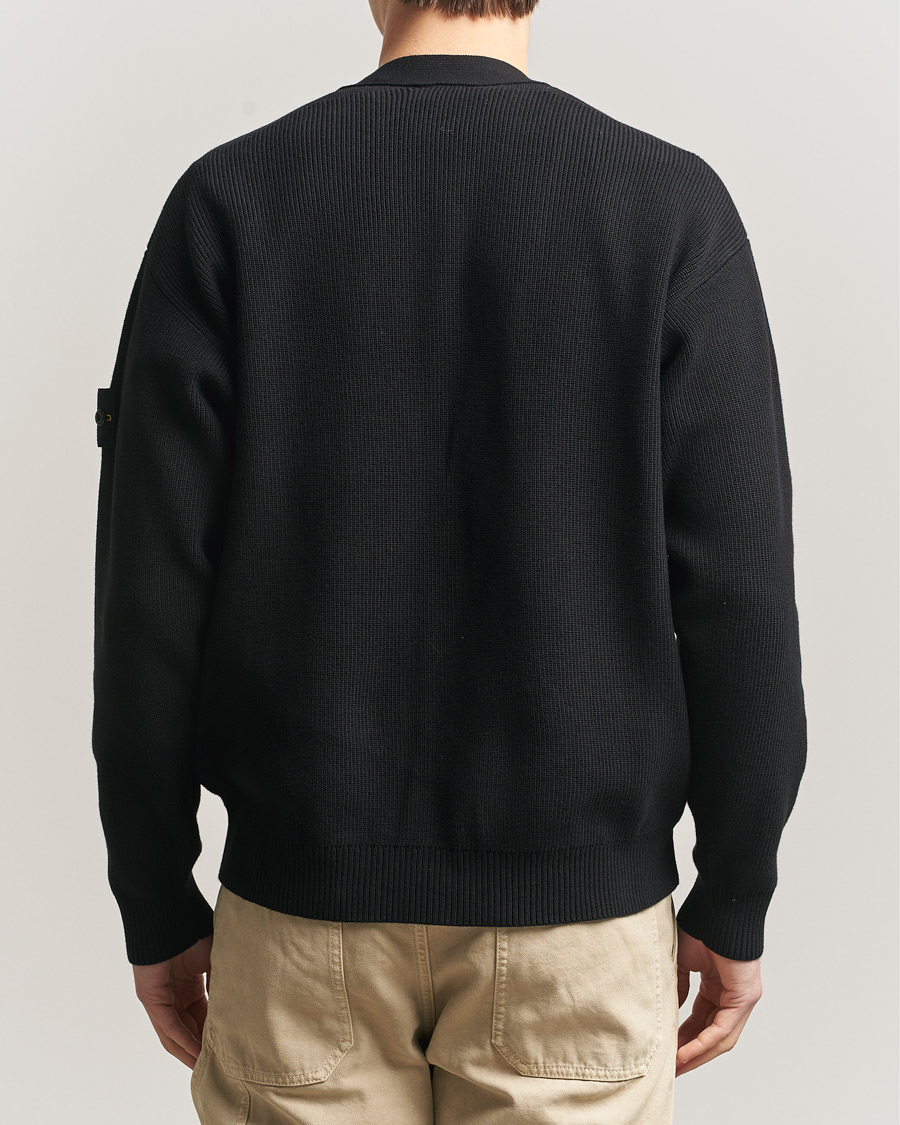 Herre | Gensere | Stone Island | Ribbed Soft Organic Cotton Cardigan Black
