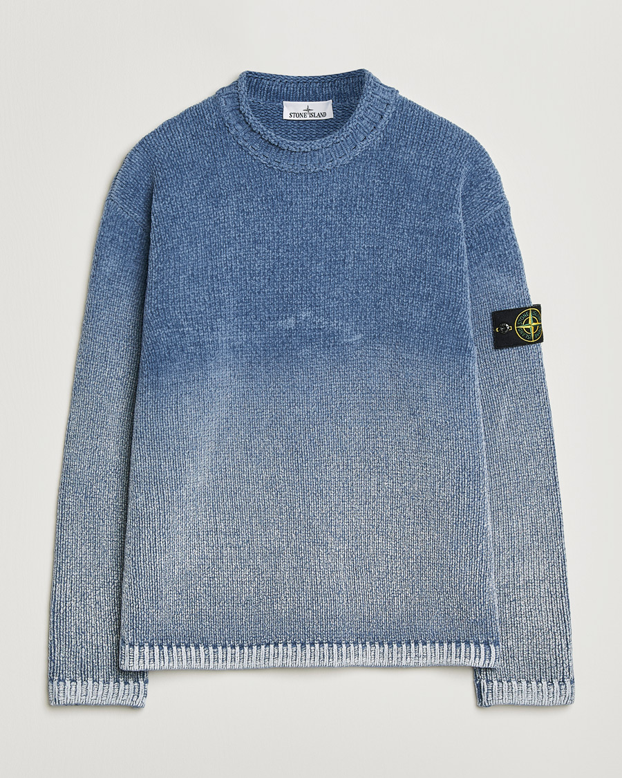 Herre | Gensere | Stone Island | Cotton Chenille Degrade Print Crewneck Dark Blue