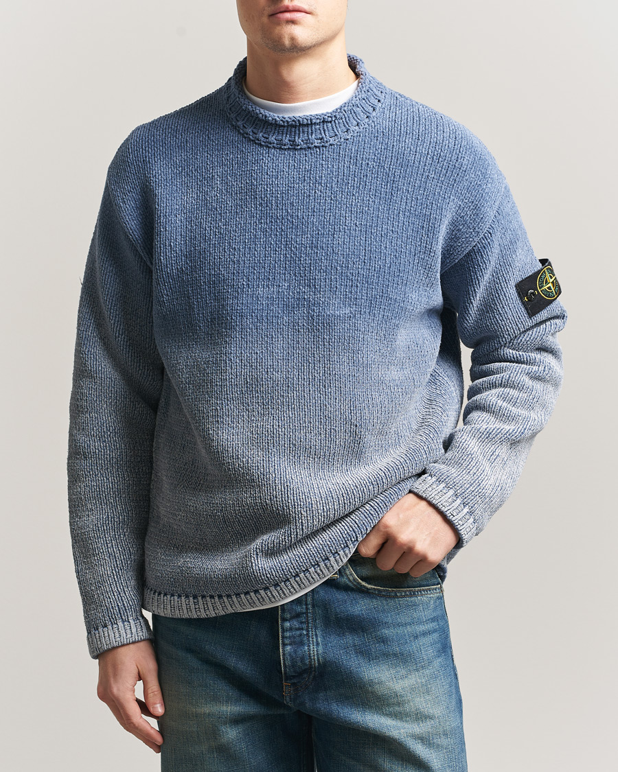 Herre | Gensere | Stone Island | Cotton Chenille Degrade Print Crewneck Dark Blue
