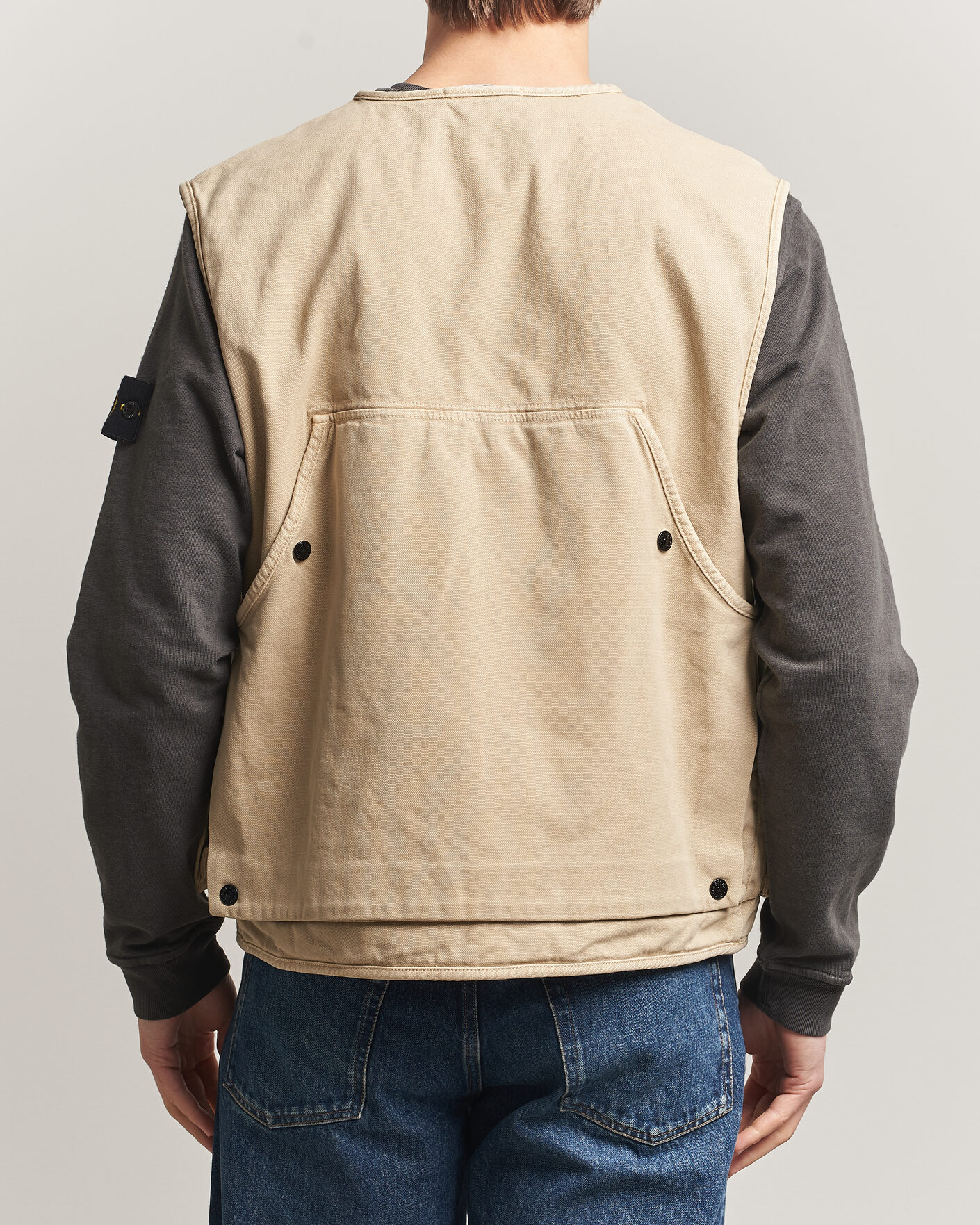 Herre | Vester | Stone Island | Organic Panama Cotton Padded Vest Desert