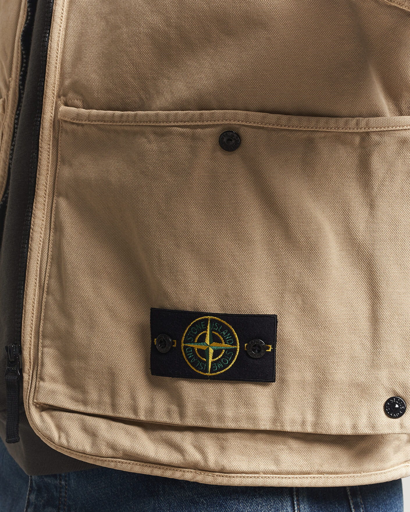 Herre | Vester | Stone Island | Organic Panama Cotton Padded Vest Desert