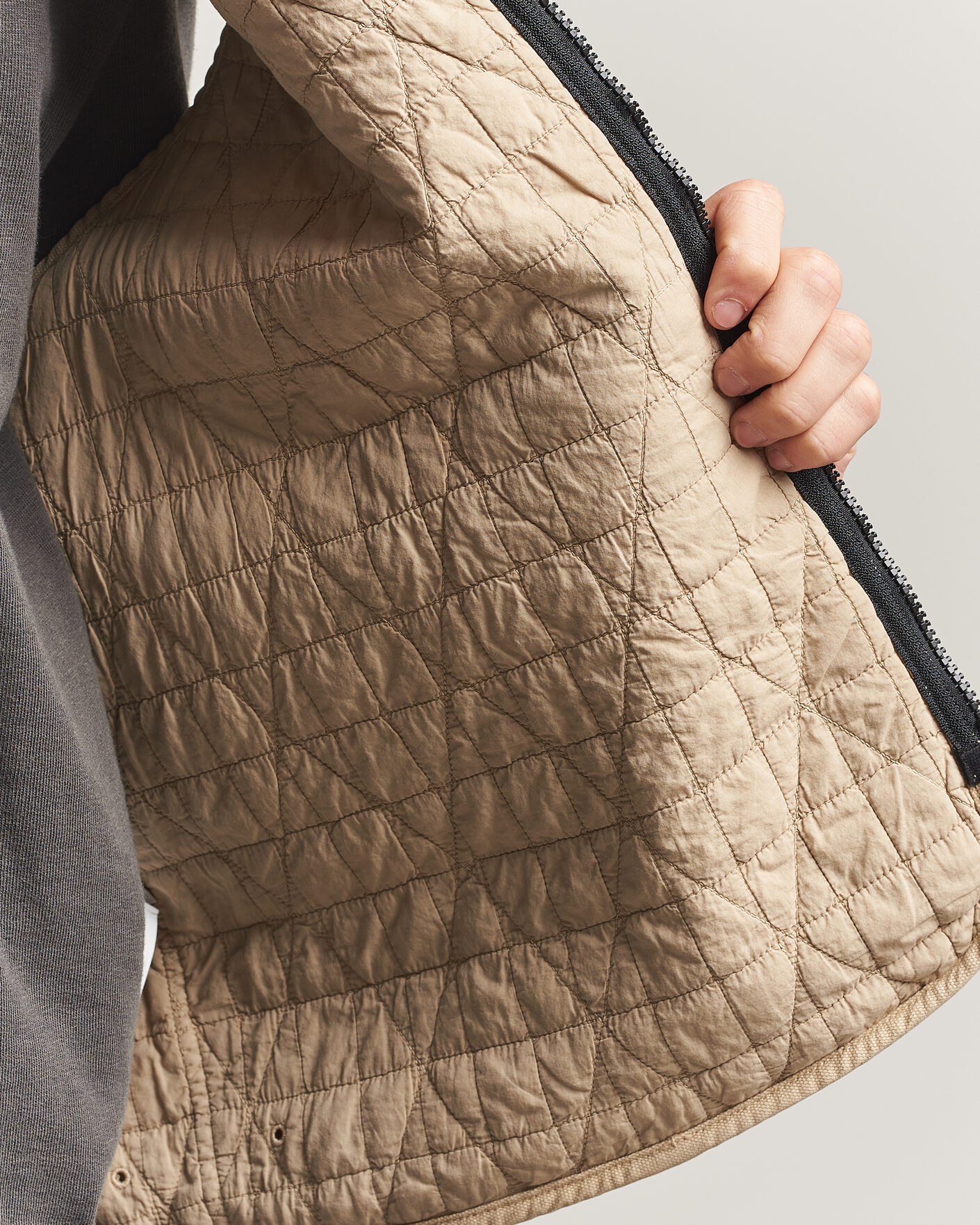 Herre | Vester | Stone Island | Organic Panama Cotton Padded Vest Desert