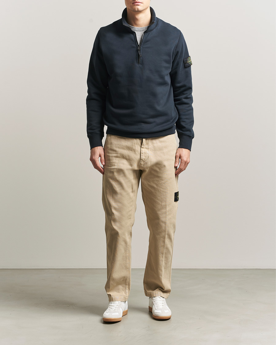 Herre | Gensere | Stone Island | Garment Dyed Fleece Half Zip Navy