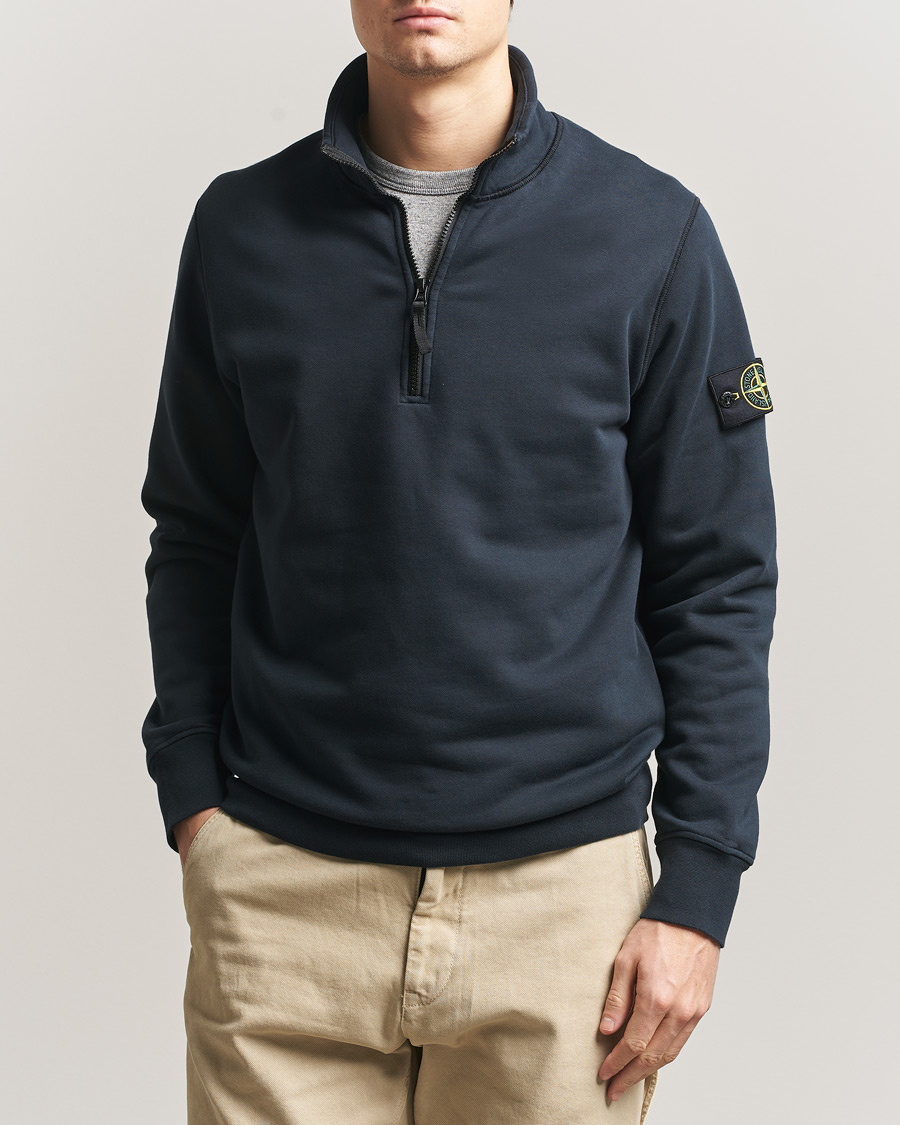 Herre | Gensere | Stone Island | Garment Dyed Fleece Half Zip Navy