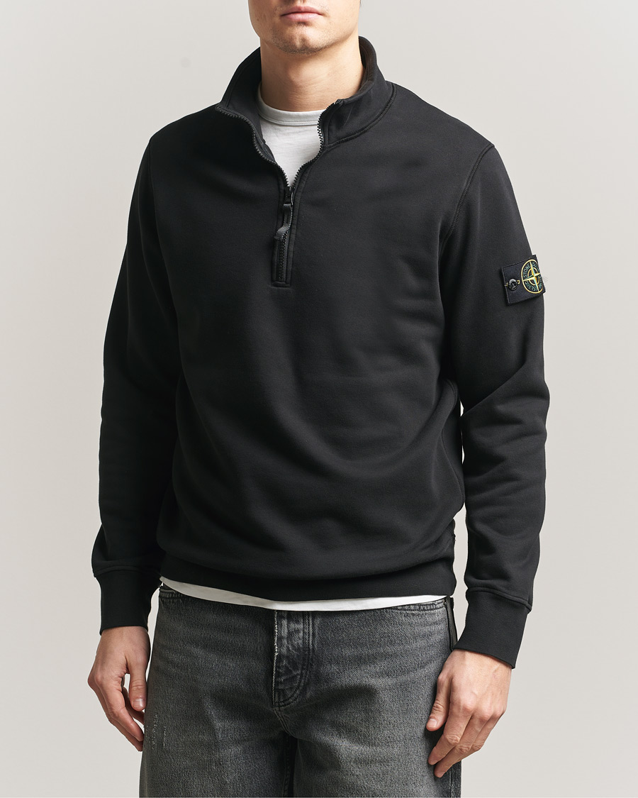 Herre | Gensere | Stone Island | Garment Dyed Fleece Half Zip Black