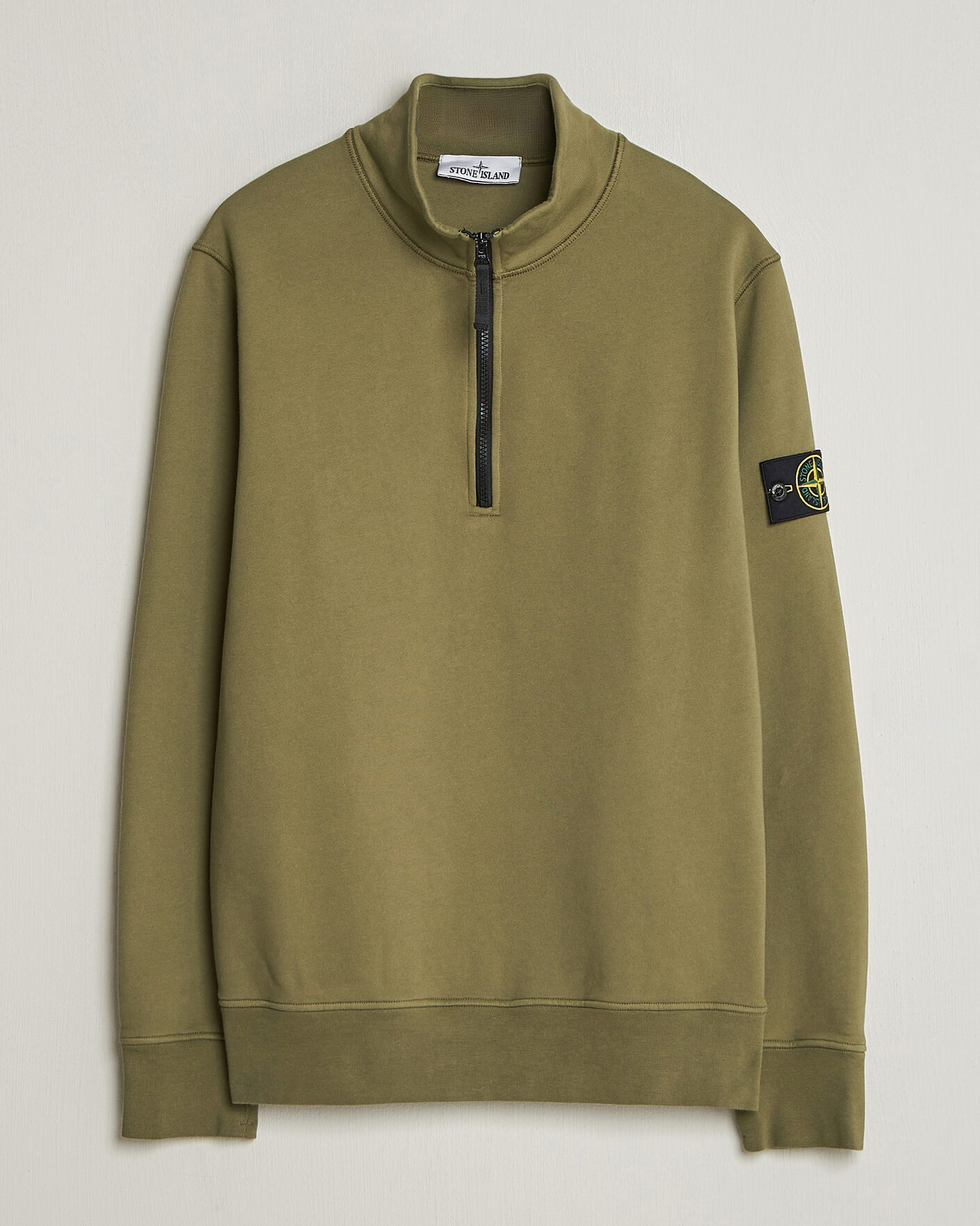 Herre | Gensere | Stone Island | Garment Dyed Fleece Half Zip Military Green