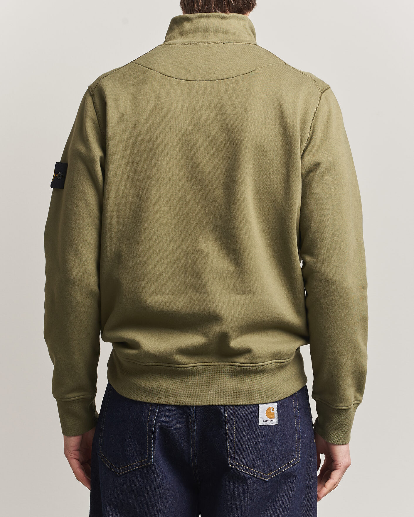 Herre | Gensere | Stone Island | Garment Dyed Fleece Half Zip Military Green