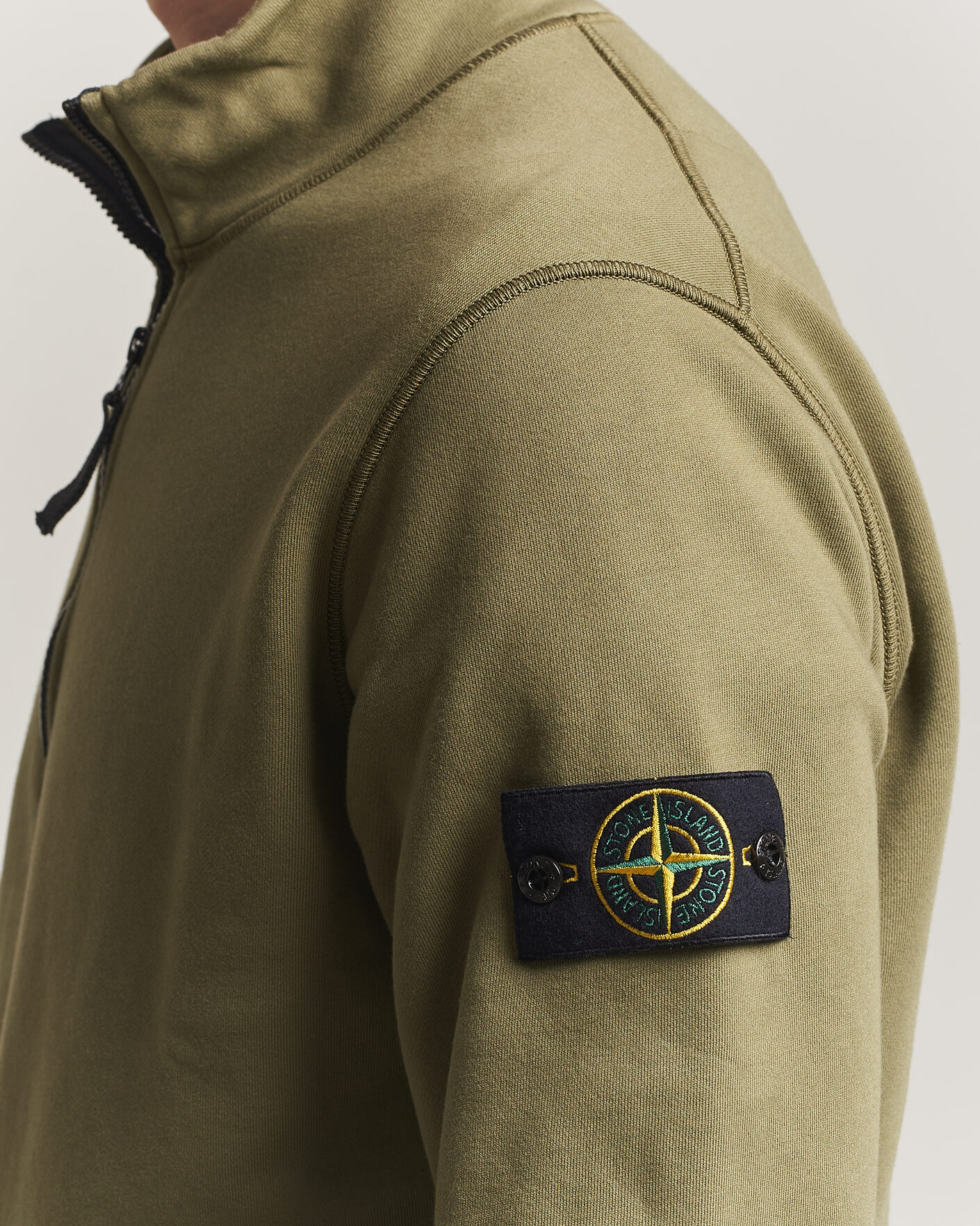 Herre | Gensere | Stone Island | Garment Dyed Fleece Half Zip Military Green