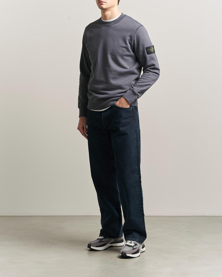 Herre | Gensere | Stone Island | Garment Dyed Fleece Sweatshirt Blue/Grey
