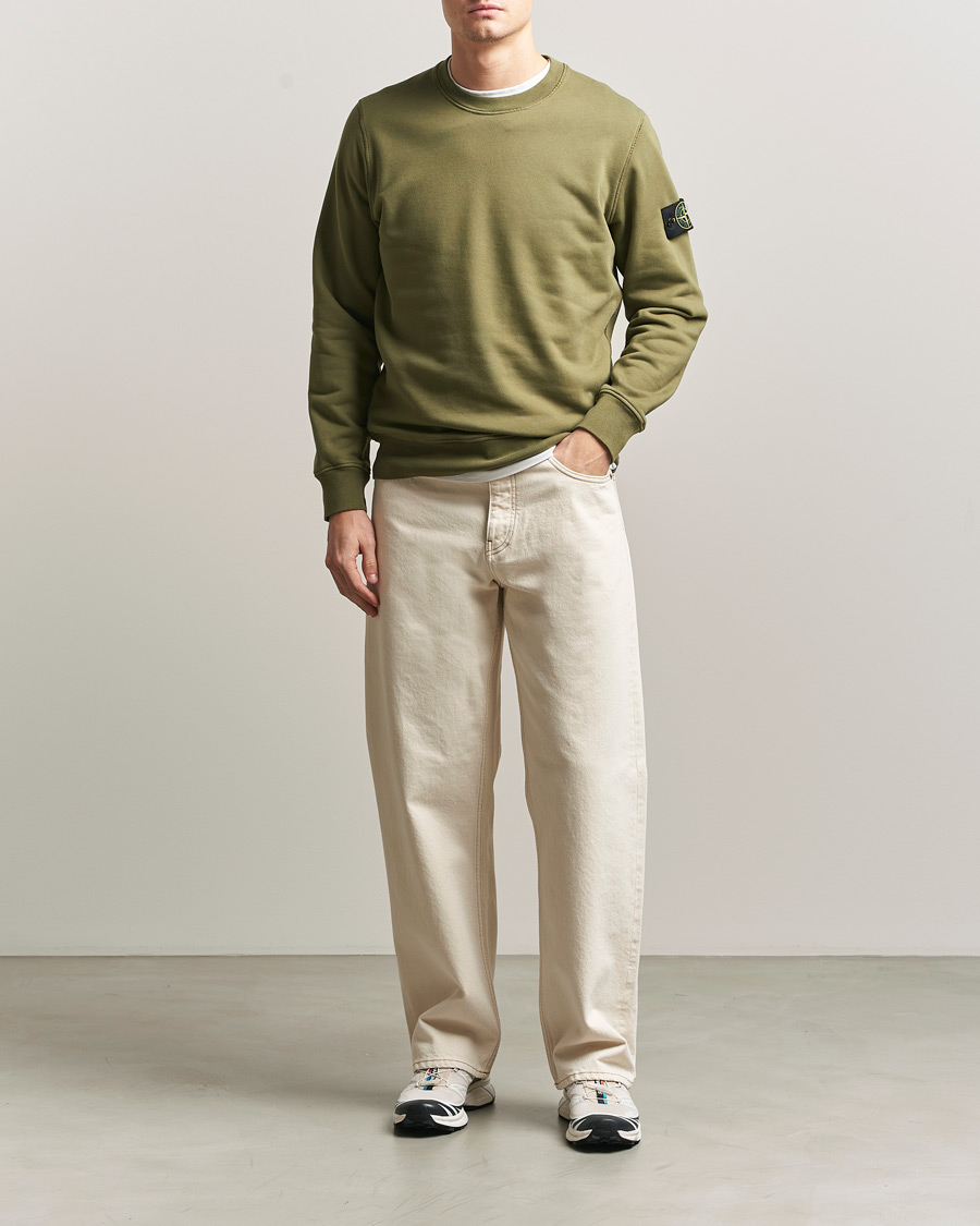 Herre | Gensere | Stone Island | Garment Dyed Fleece Sweatshirt Military Green
