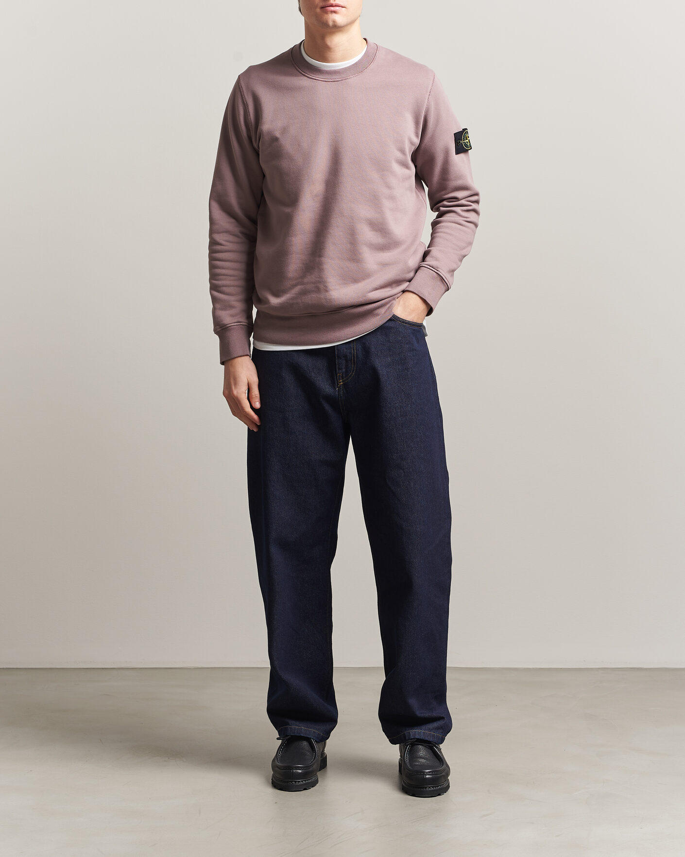Herre | Gensere | Stone Island | Garment Dyed Fleece Sweatshirt Purple Grey