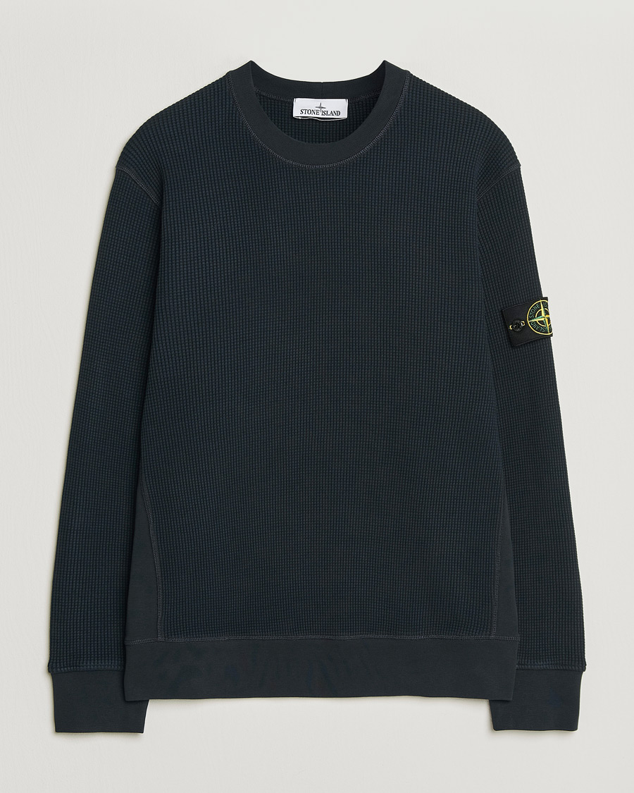 Herre | Gensere | Stone Island | Organic Cotton Waffle Fleece Sweatshirt Navy