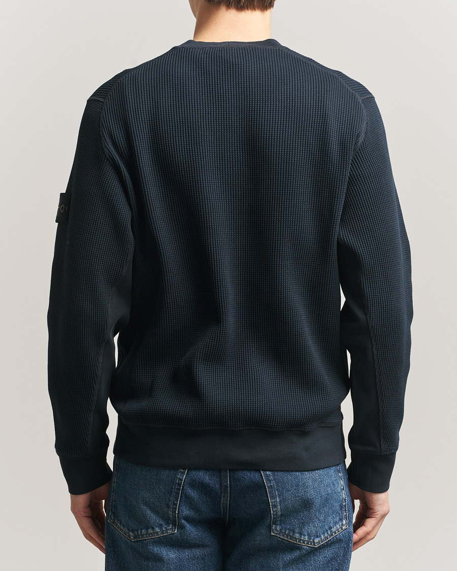 Herre | Gensere | Stone Island | Organic Cotton Waffle Fleece Sweatshirt Navy