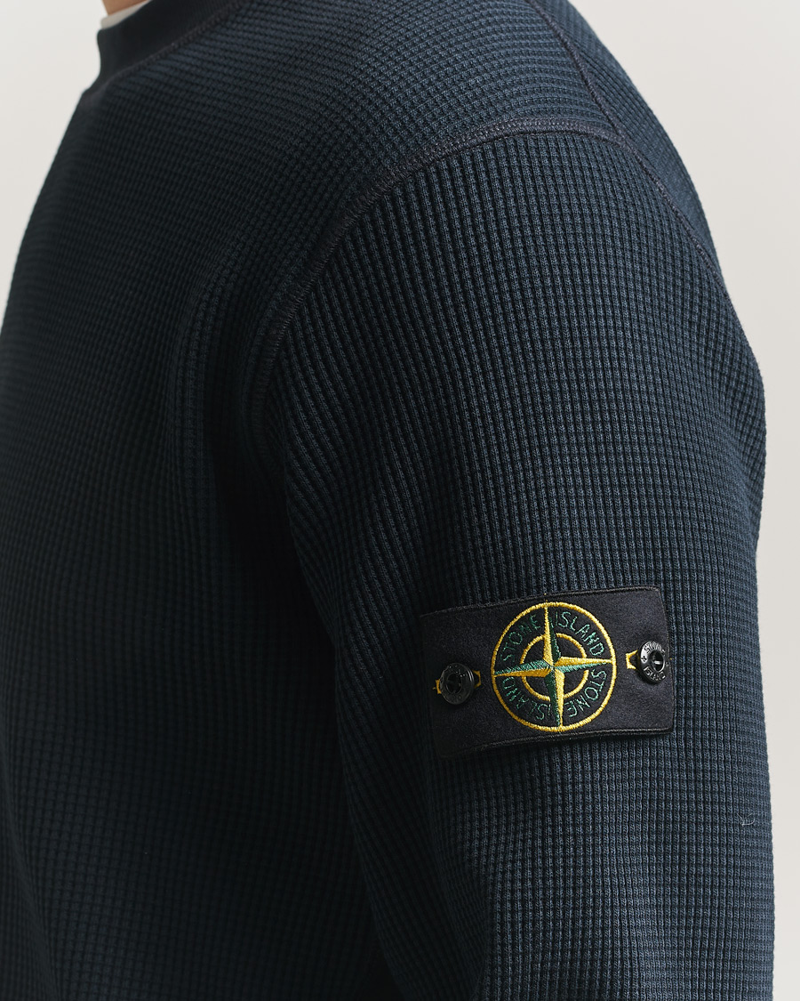 Herre | Gensere | Stone Island | Organic Cotton Waffle Fleece Sweatshirt Navy