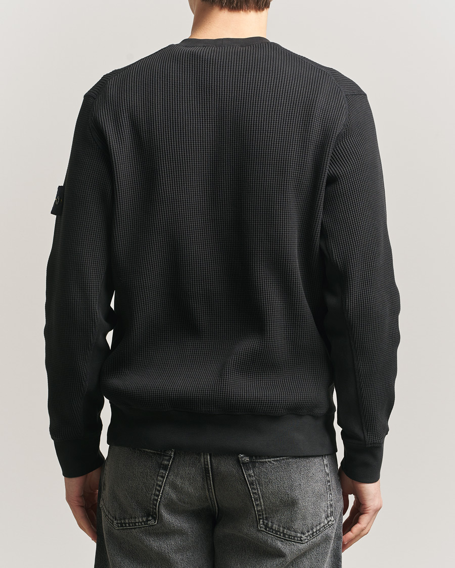 Herre | Gensere | Stone Island | Organic Cotton Waffle Fleece Sweatshirt Black