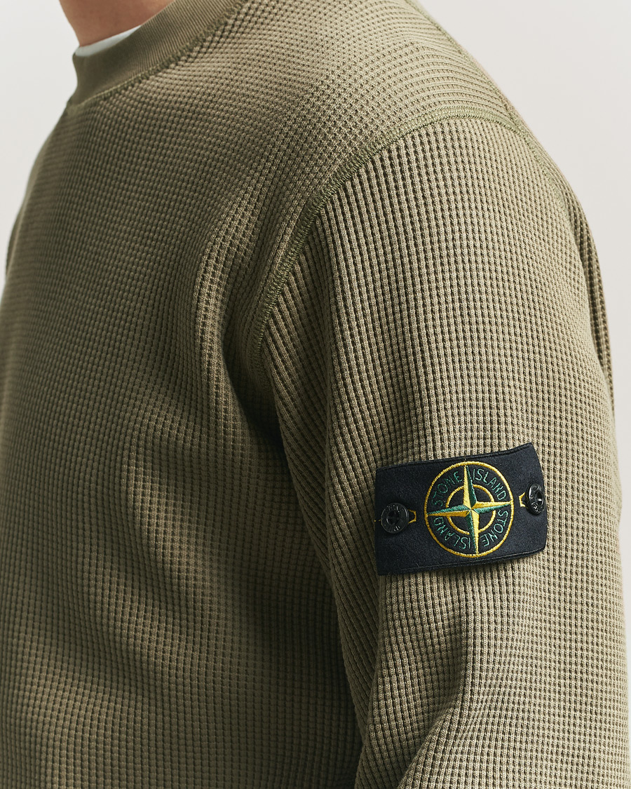 Herre | Gensere | Stone Island | Organic Cotton Waffle Fleece Sweatshirt Military
