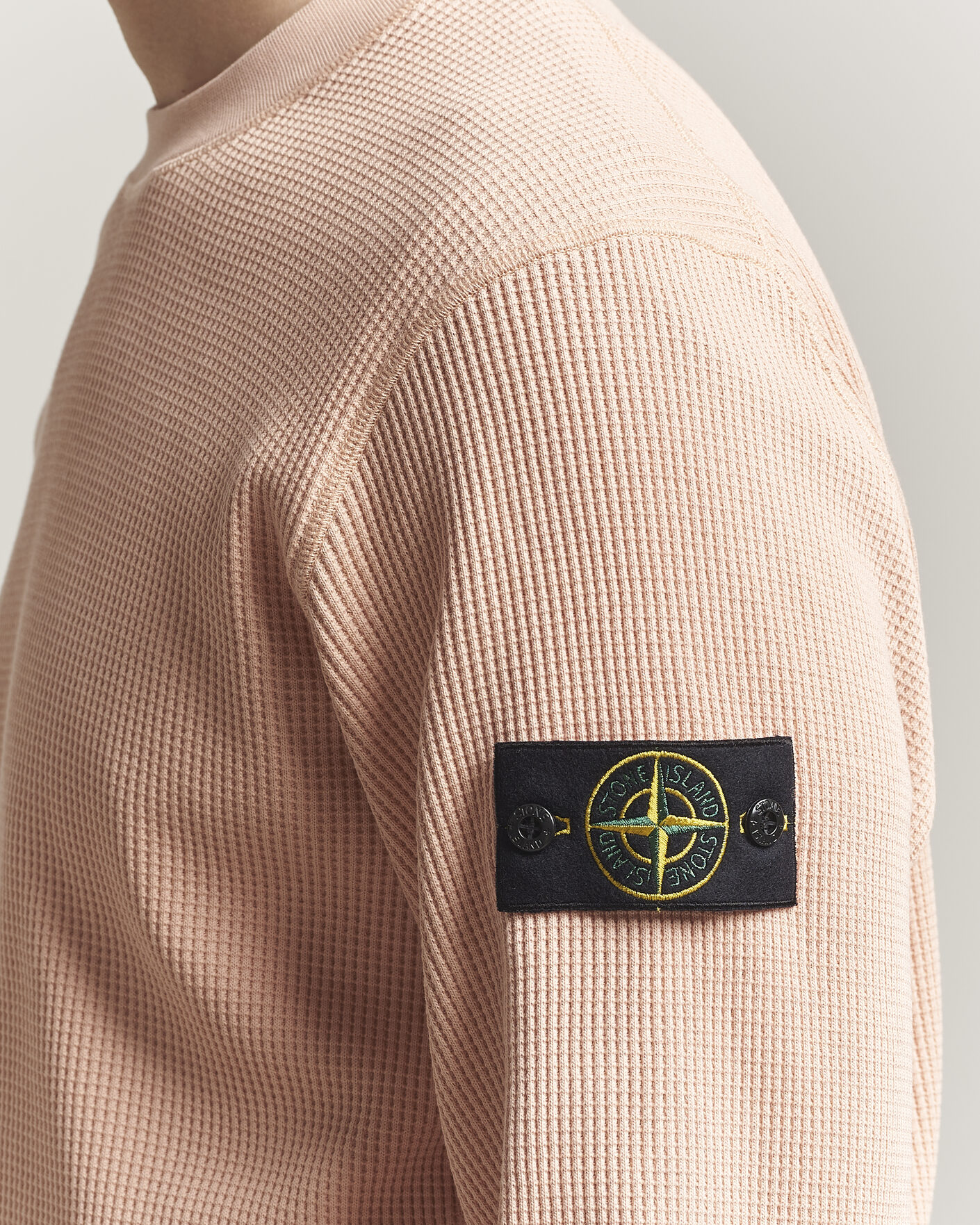 Herre | Gensere | Stone Island | Organic Cotton Waffle Fleece Sweatshirt Plaster Pink