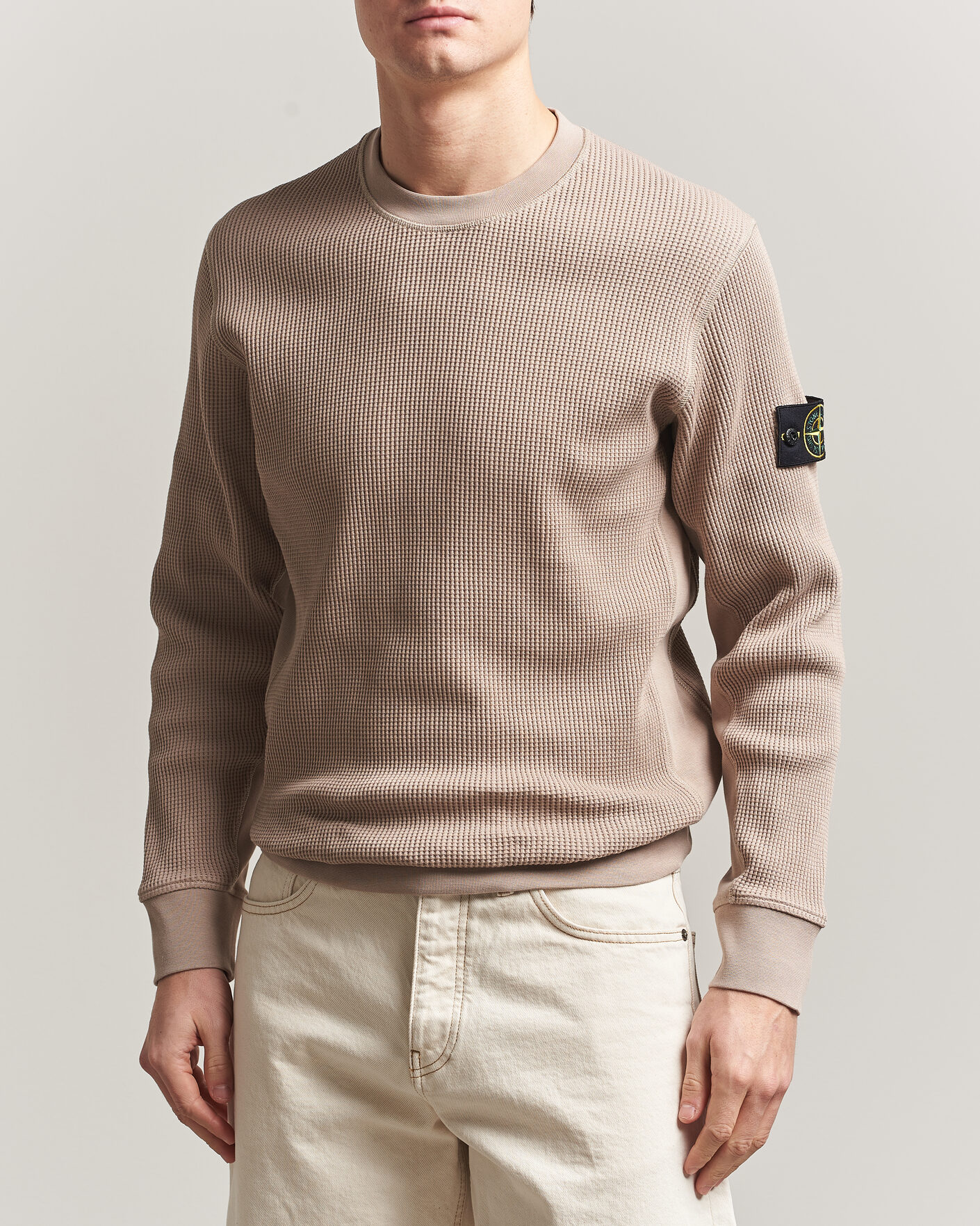 Herre | Gensere | Stone Island | Organic Cotton Waffle Fleece Sweatshirt Desert
