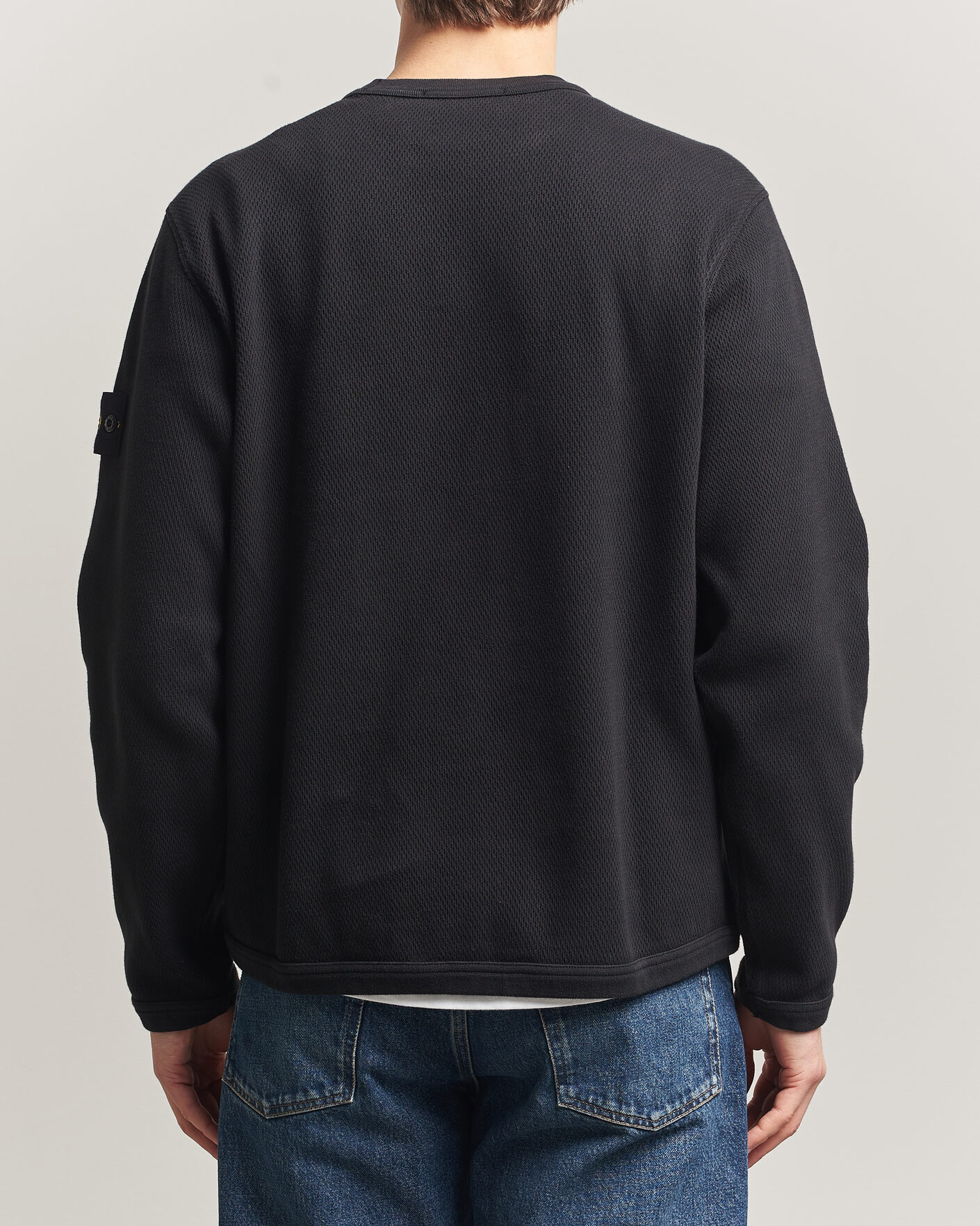 Herre | Gensere | Stone Island | Mesh Stitch Organic Cotton Fleece Crewneck Black