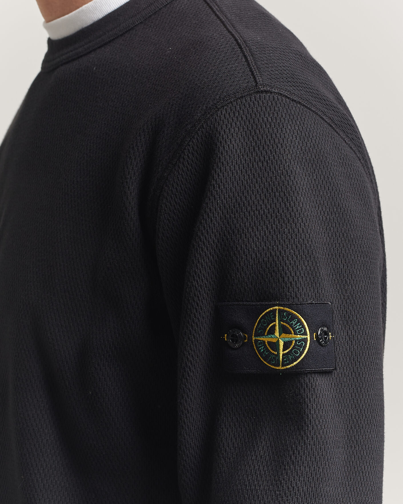 Herre | Gensere | Stone Island | Mesh Stitch Organic Cotton Fleece Crewneck Black