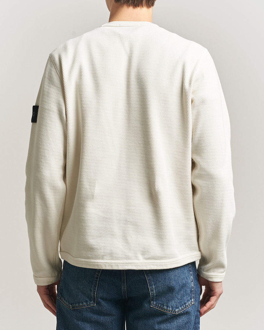 Herre | Gensere | Stone Island | Mesh Stitch Organic Cotton Fleece Crewneck Ivory